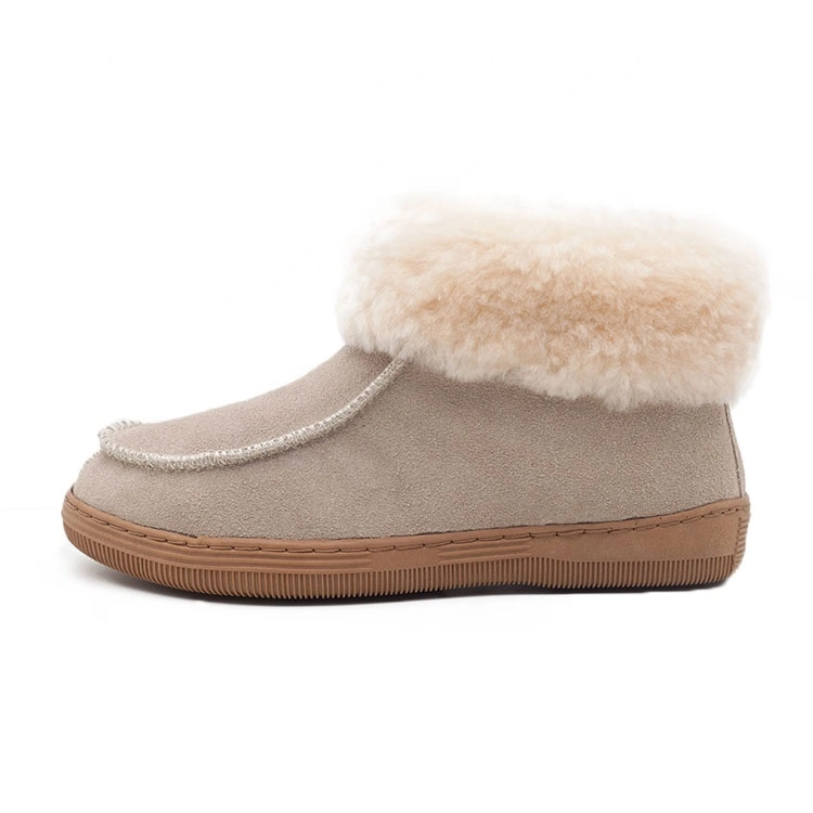 Outdoor Cow Suede Shearling Moccasin Ankle Designers Leather Winter Boots for Women
