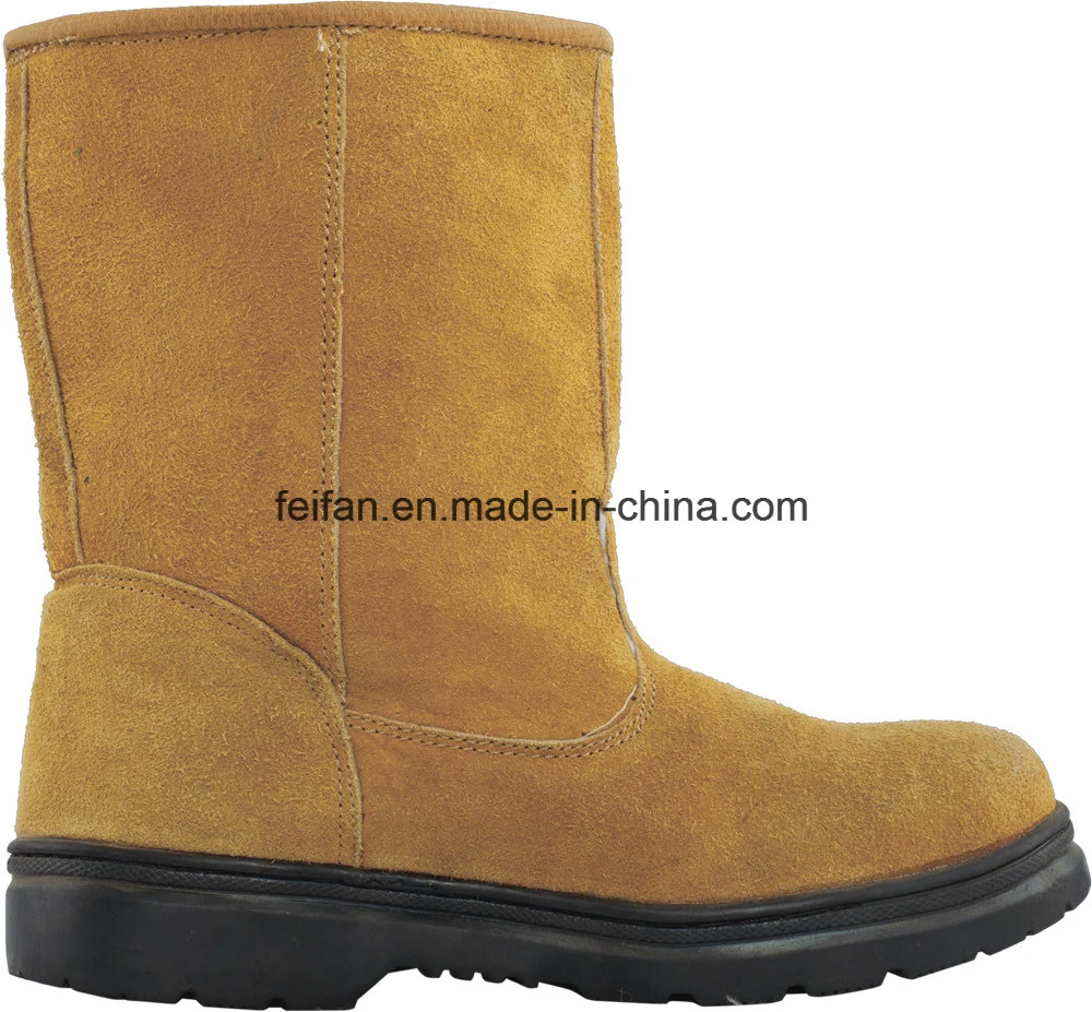 Suede Leather PU Injection Steel Toe Safety Boots