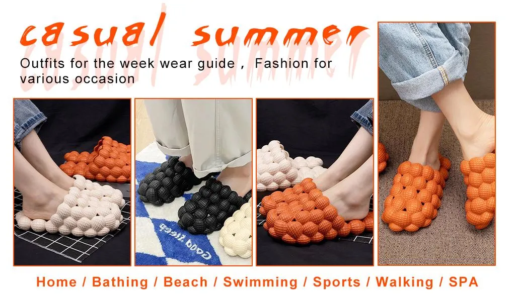 Casual Footwear Summer Outdoor Slides Slipper Flat Outdoor Slides Round Toe Casual Women Sandals