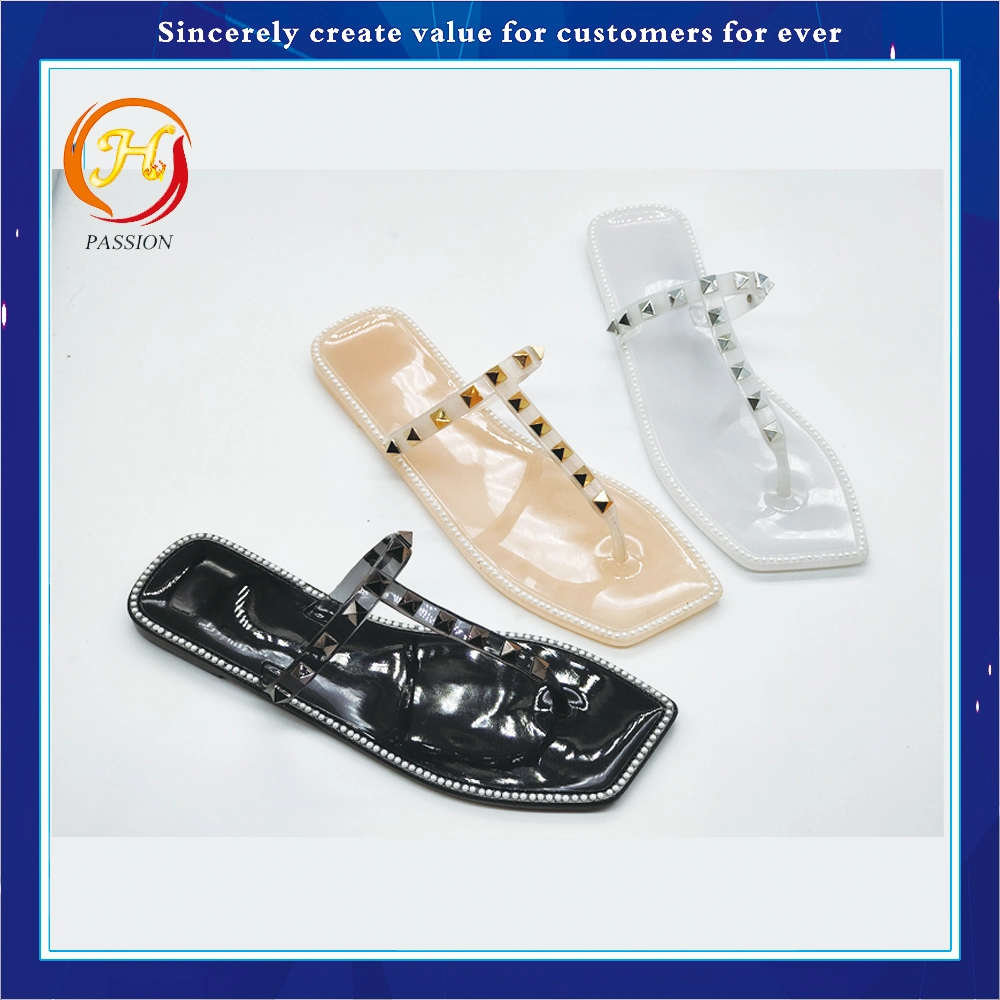 Comfortable Pretty Luxury Korean Colorful Bow Flat Clear Jelly Ladies Shoes Women Sandal