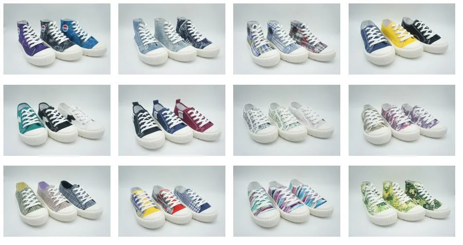 Good Quality Injection Casual Flat Shoes Shoelace Canvas Shoes for Woman