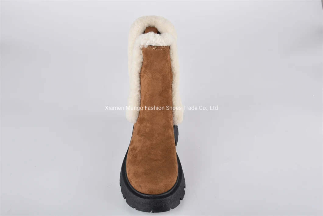 New Fashion Ladies Platform Ankle Boots Warmth Winter Bootee Women&prime;s Boots with Fake Fur Short Boots