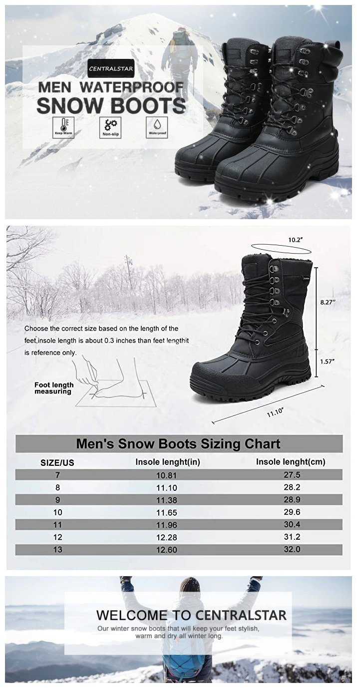 2021 Fashion MID-Calf Lace-up Winter Snow Boots Safety Boots