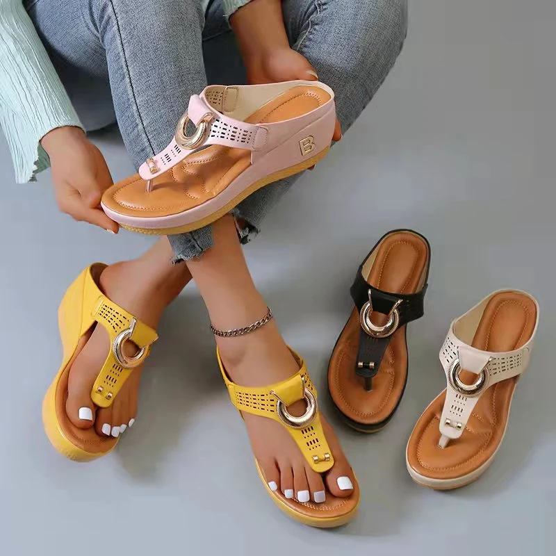 Factory Wholesale Light Weight Comfortable Women Fashion Wedge Sandals