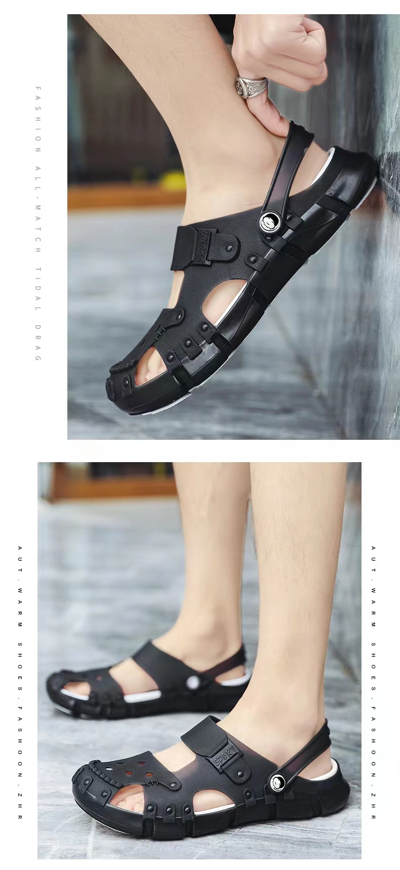 Happy Slides Hot Seller 2023 Wholesale Summer Fashion EVA Insole TPE Sole and Upper Men Sandals