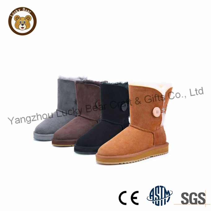 OEM Custom Design Warm Winter Soft Luxury Wool Boots Lady Shoes