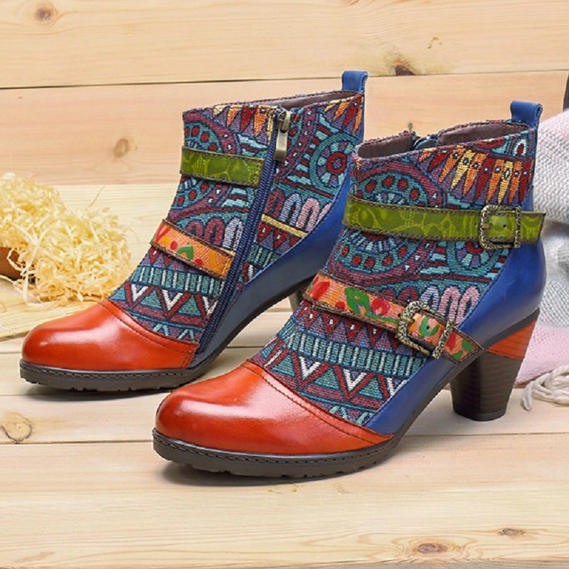 High Quality Genuine Leather Shoes Custom Women High Heel Boots
