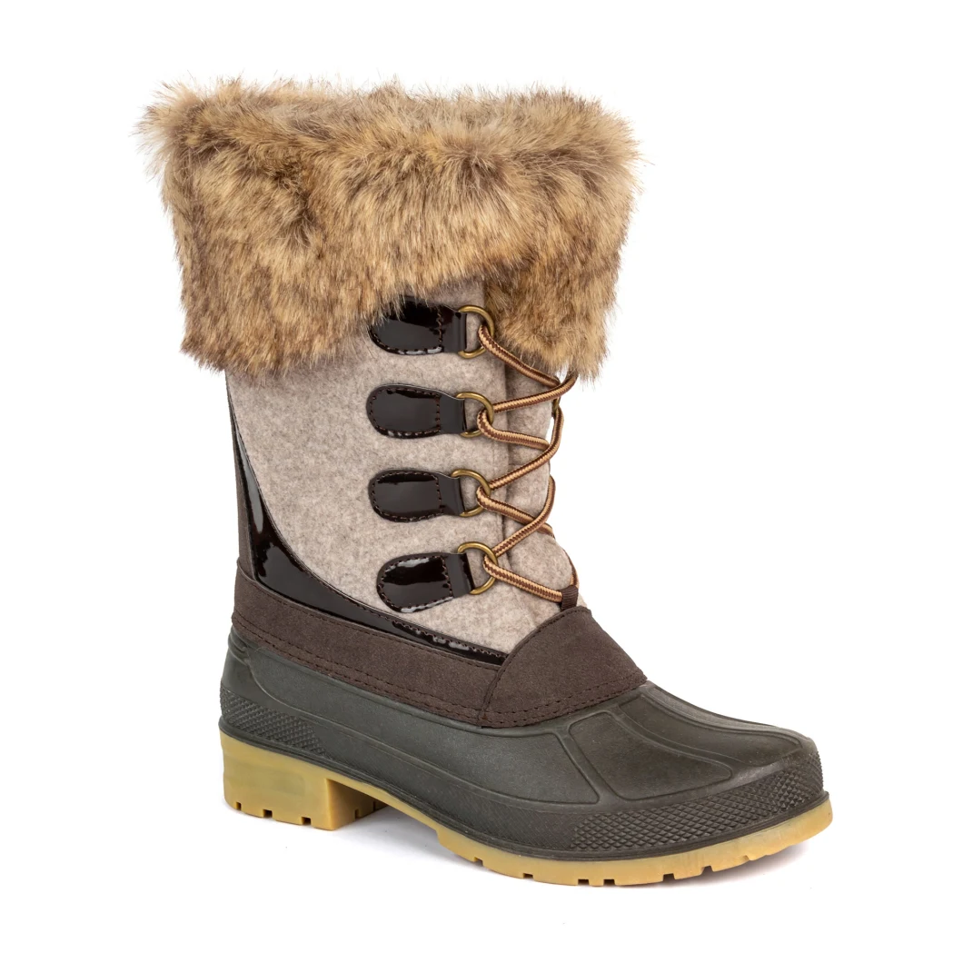 Women Winter Shoes Warm Felt Fabric Fur Snow Boots