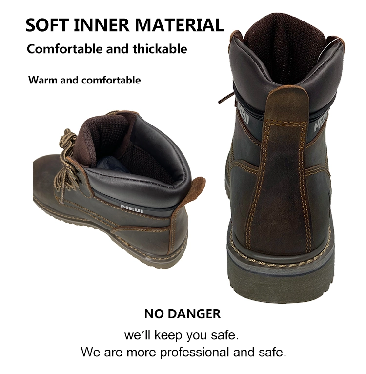 Frosted Leather Upper PU Injection Outsole Working Boots