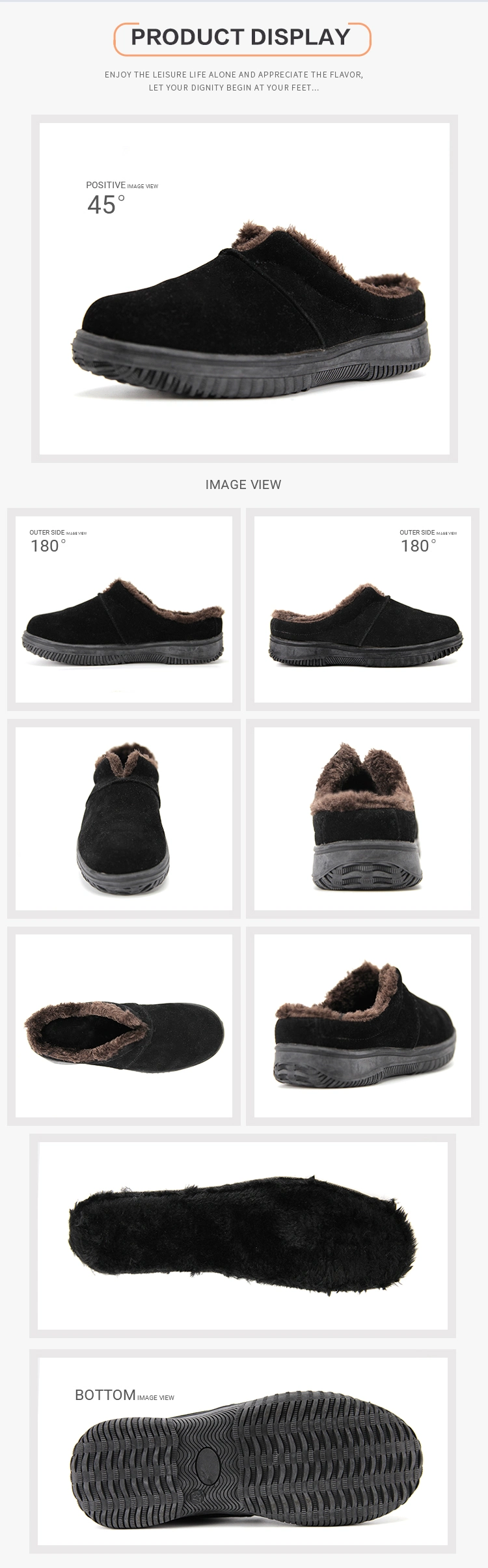 Casual Winter Snow Boots Women Natural Wool Fur Lined Ankle Warm Flat Shoes