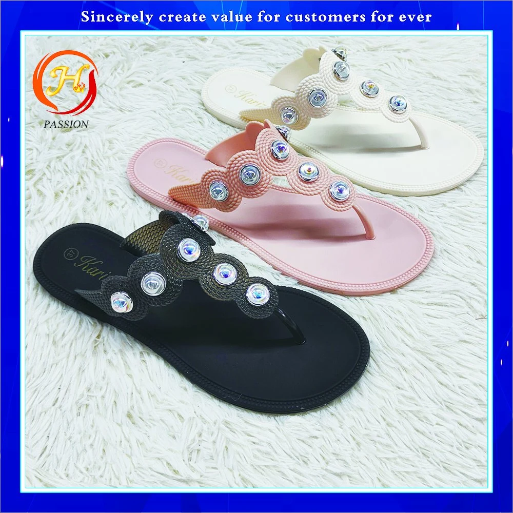 Comfortable Pretty Luxury Korean Colorful Bow Flat Clear Jelly Ladies Shoes Women Sandal