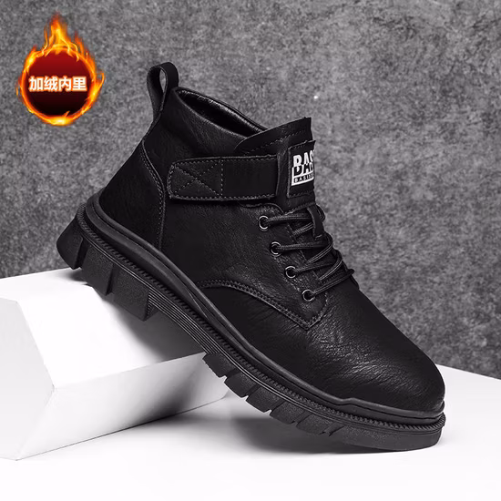 Cheap Men′s Casual Strong Semi Pig Suede Ankle Lace up Injection Desert Military Boots with Double Stitching for Cowboy