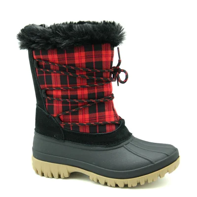 Leather Material Fur Lining Warm Snow Boots