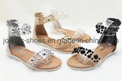 Kids Lady Ladies Girl Children 2023 Newest Fashion Designer Luxury Elegant Cute Footwear Pearl Beads Rivet Party Wedge Platfrom Sandals Summer Shoes Sandals