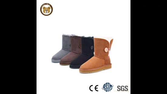 Fur Leather Furry Wool Sheep Sheepskin Boot Customize Design Winter Women Shoes
